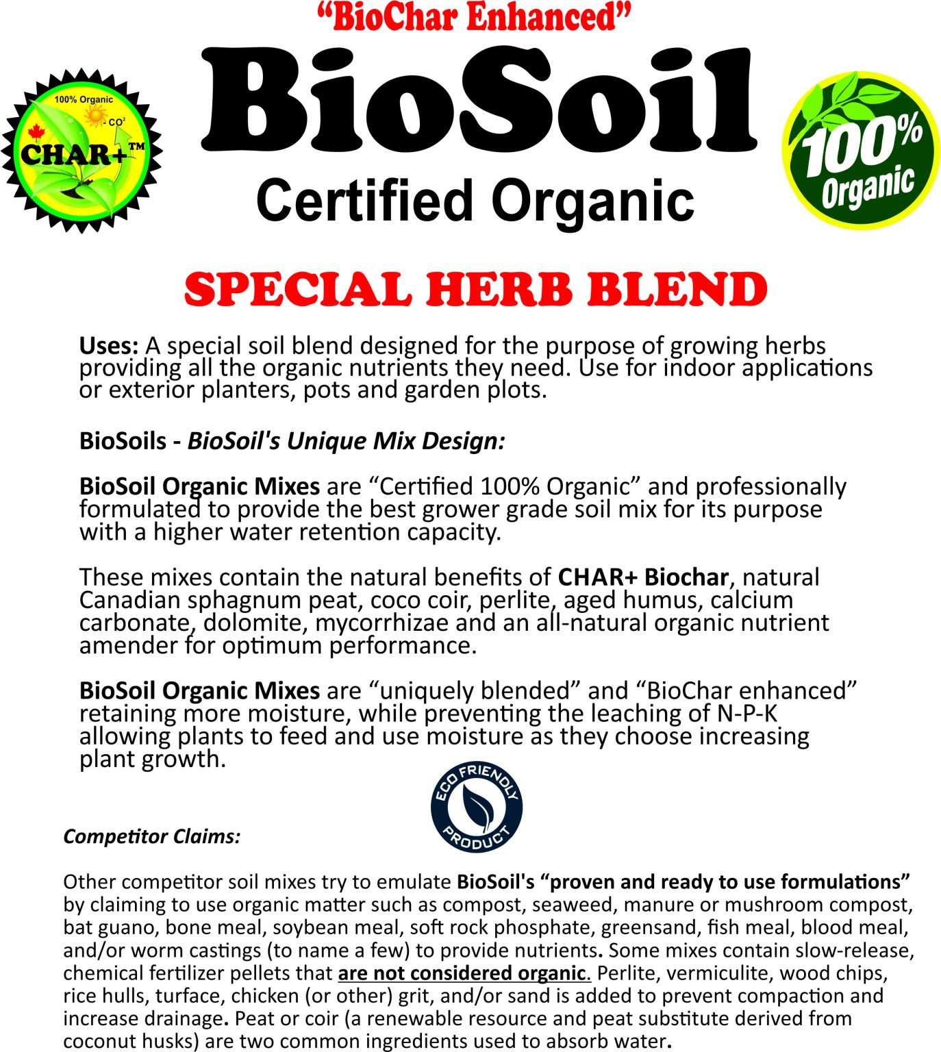 BioSoil™ - Special Herb Blend - Canadian AgriChar